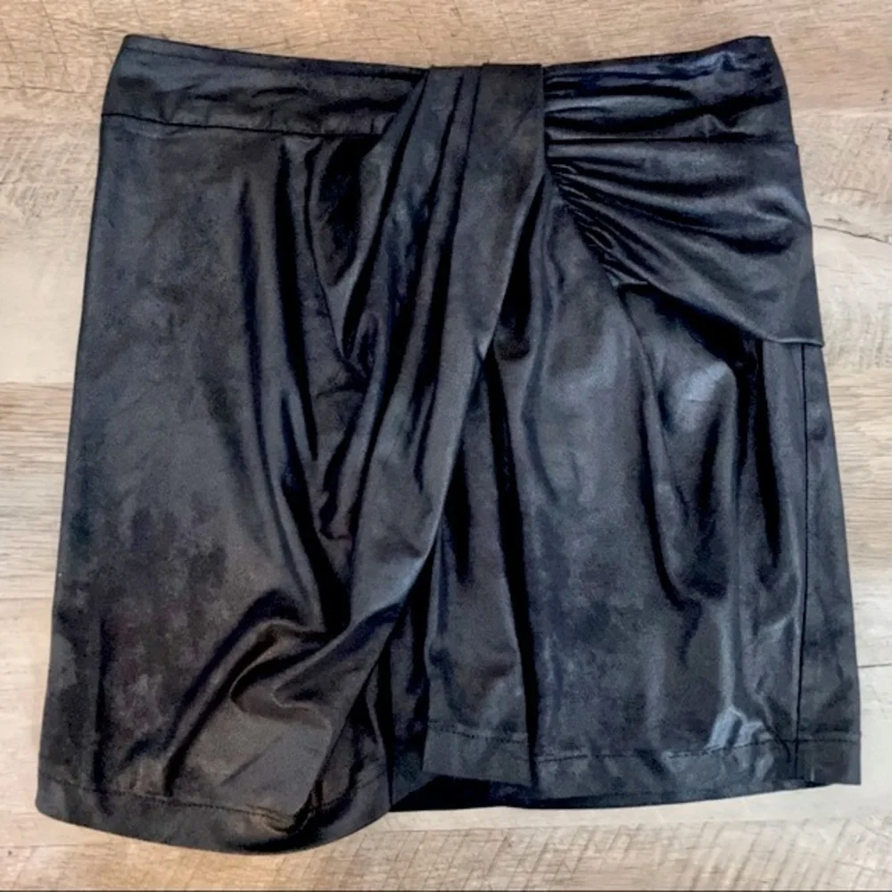 Royal Underground Soft Black Draped Mini Skirt XS